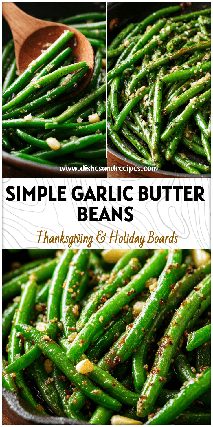 Golden sautéed garlic butter green beans in a skillet ready to serve as a tasty side dish
